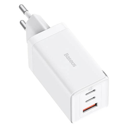 Punjač mreže Baseus GaN5 Pro, 65W, 3.25A, 1 x USB-A - 2 x USB-C, Beli CCGP120202
