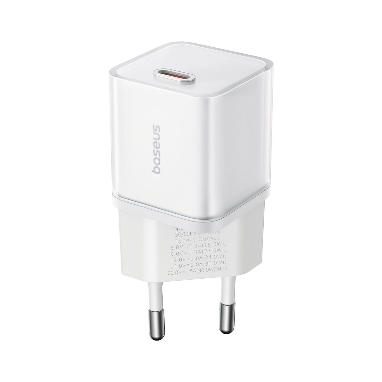 Punjač mreže Baseus GaN5S, 30W, 3A, 1 x USB-C, Beli P10162504213-00