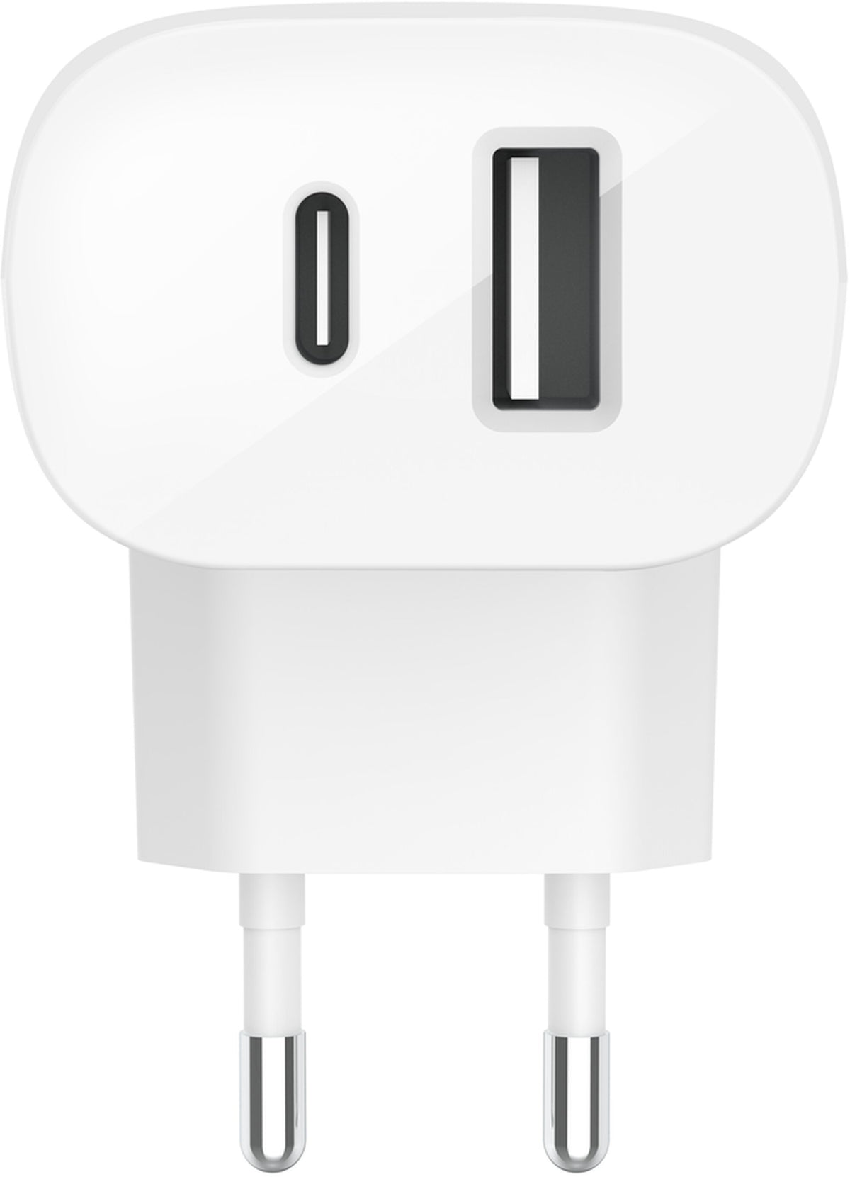 Punjač za mrežu Belkin BoostCharge Dual, 37W, 3A, 1 x USB-A - x USB-C, Bela WCB007vfWH