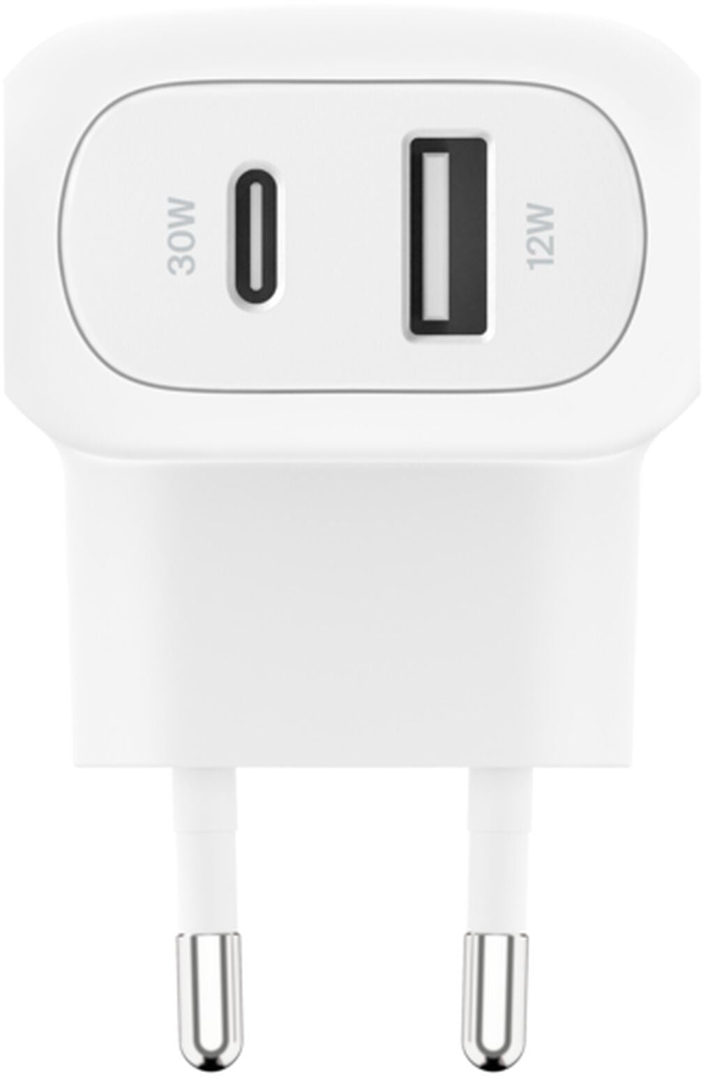 Punjač za mrežu Belkin BoostCharge Dual, 42W, 3A, 1 x USB-A - 1 x USB-C, Bela WCB009vfWH