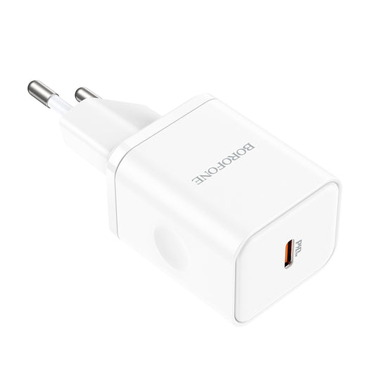 Punjač mreže Borofone BN6 Field, 20W, 3A, 1 x USB-C, Beli
