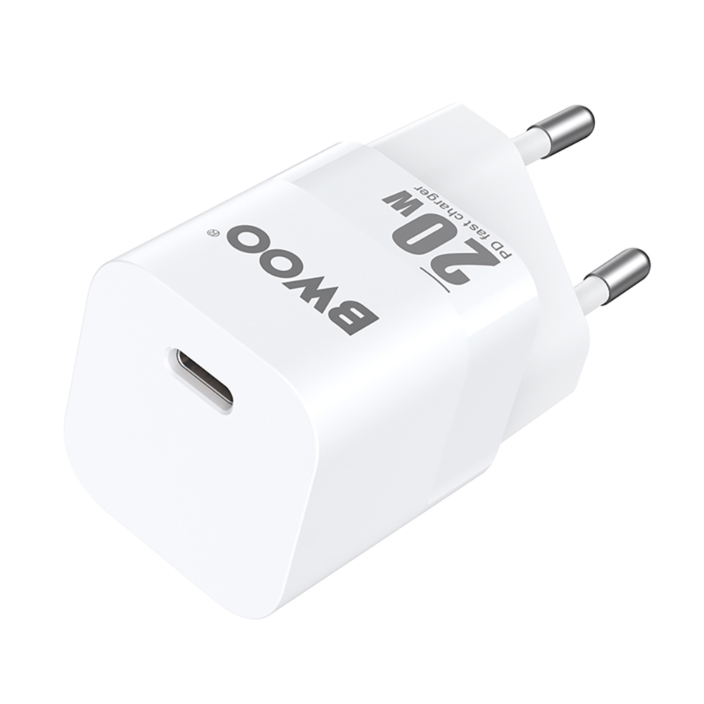 Punjač za mrežu BWOO CDA155, 20W, 3A, 1 x USB-C, Bela
