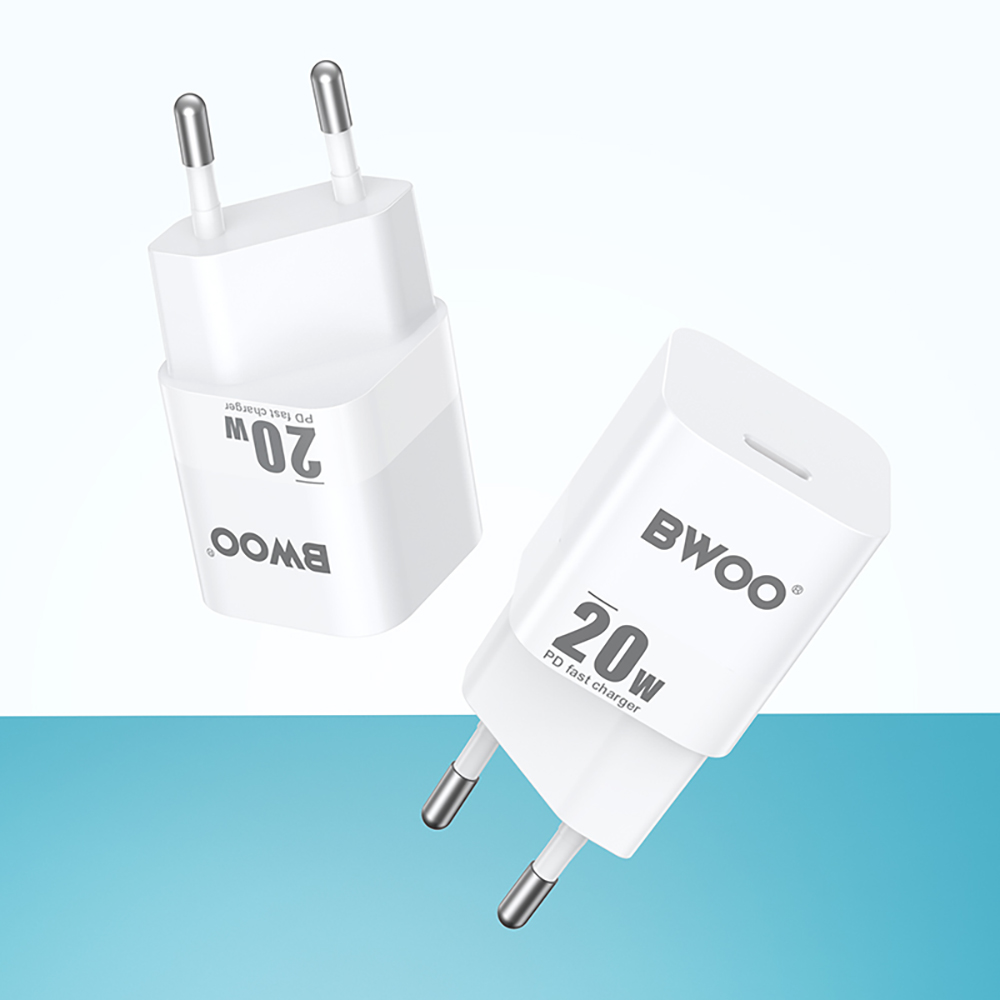 Punjač za mrežu BWOO CDA155, 20W, 3A, 1 x USB-C, Bela