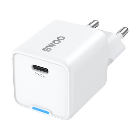Punjač mreže BWOO CDA211, 30W, 3A, 1 x USB-C, Beli