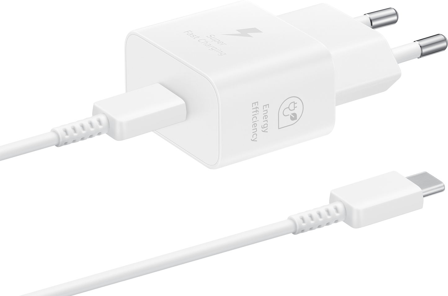Punjač za mrežu sa USB-C kablom Samsung, 25W, 3A, 1 x USB-C, Beli EP-T2510XWEGEU