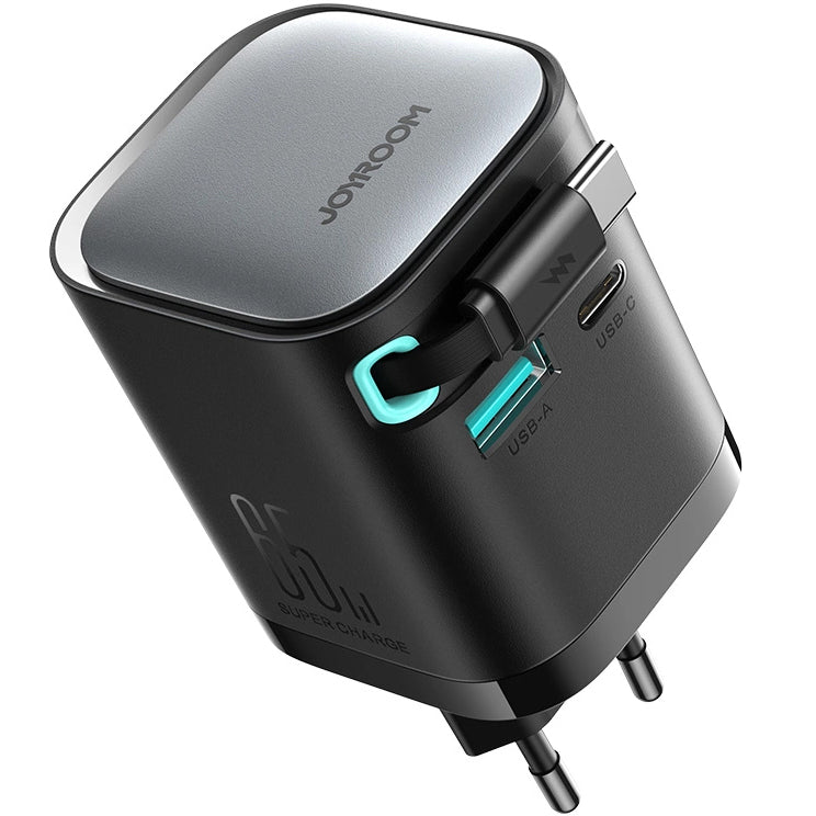 Punjač za mrežu sa USB-C kablom Joyroom JR-TCL02, 65W, 3A, 1 x USB-A - 1 x USB-C, crni