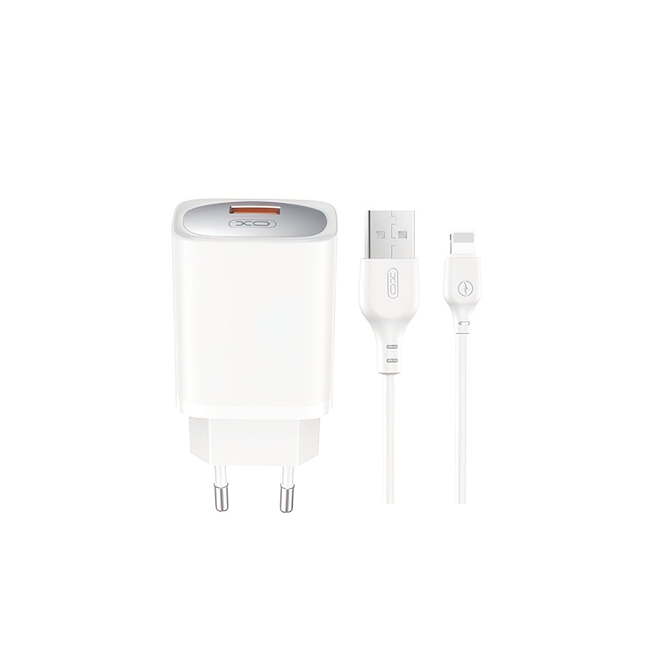 Punjač za mrežu sa Lightning kablom XO Design CE19, 18W, 3A, 1 x USB-A, Bela