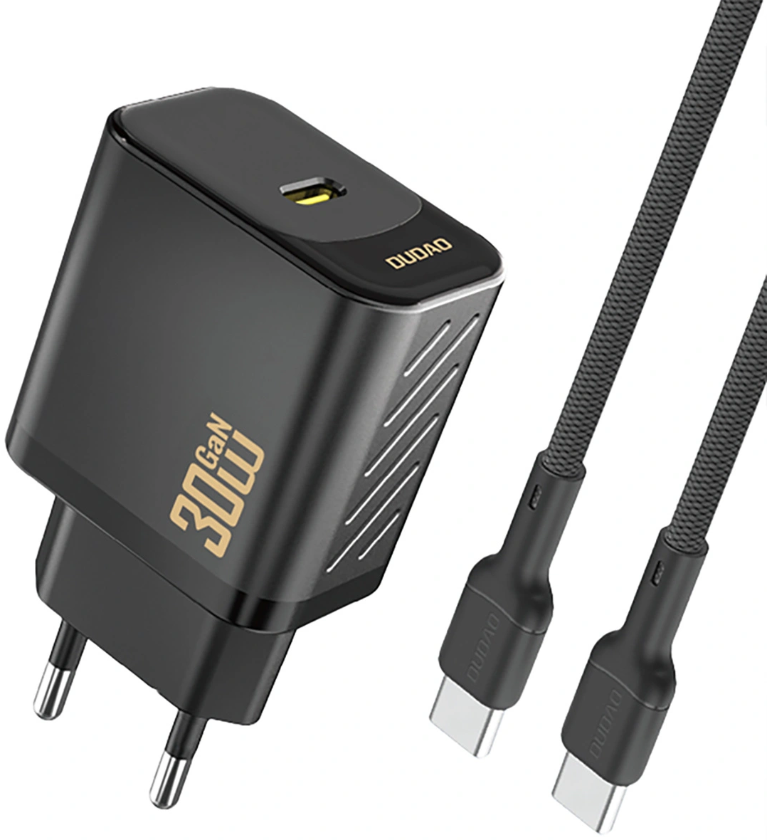 Punjač za mrežu sa USB-C kablom Dudao A27PCEU, 30W, 3A, 1 x USB-C, Crna