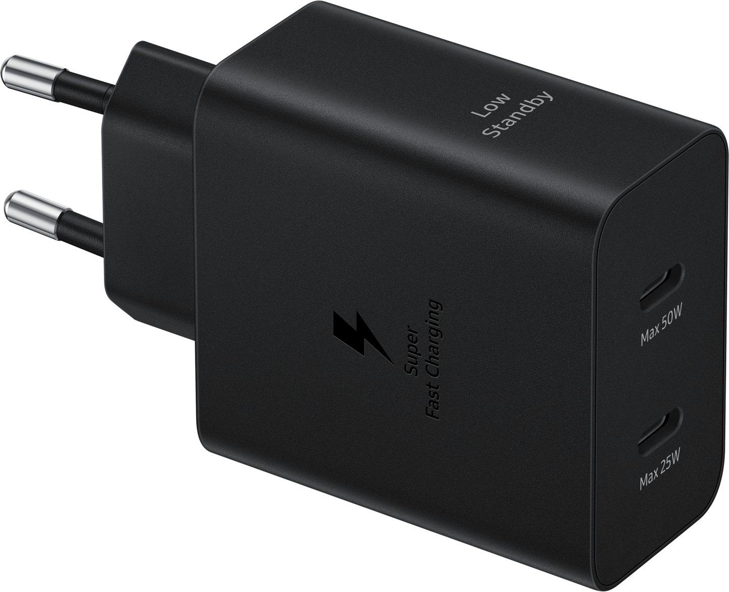 Punjač za mrežu sa USB-C kablom Samsung, 50W, 3A, 2 x USB-C, Crni EP-T5020XBEGEU