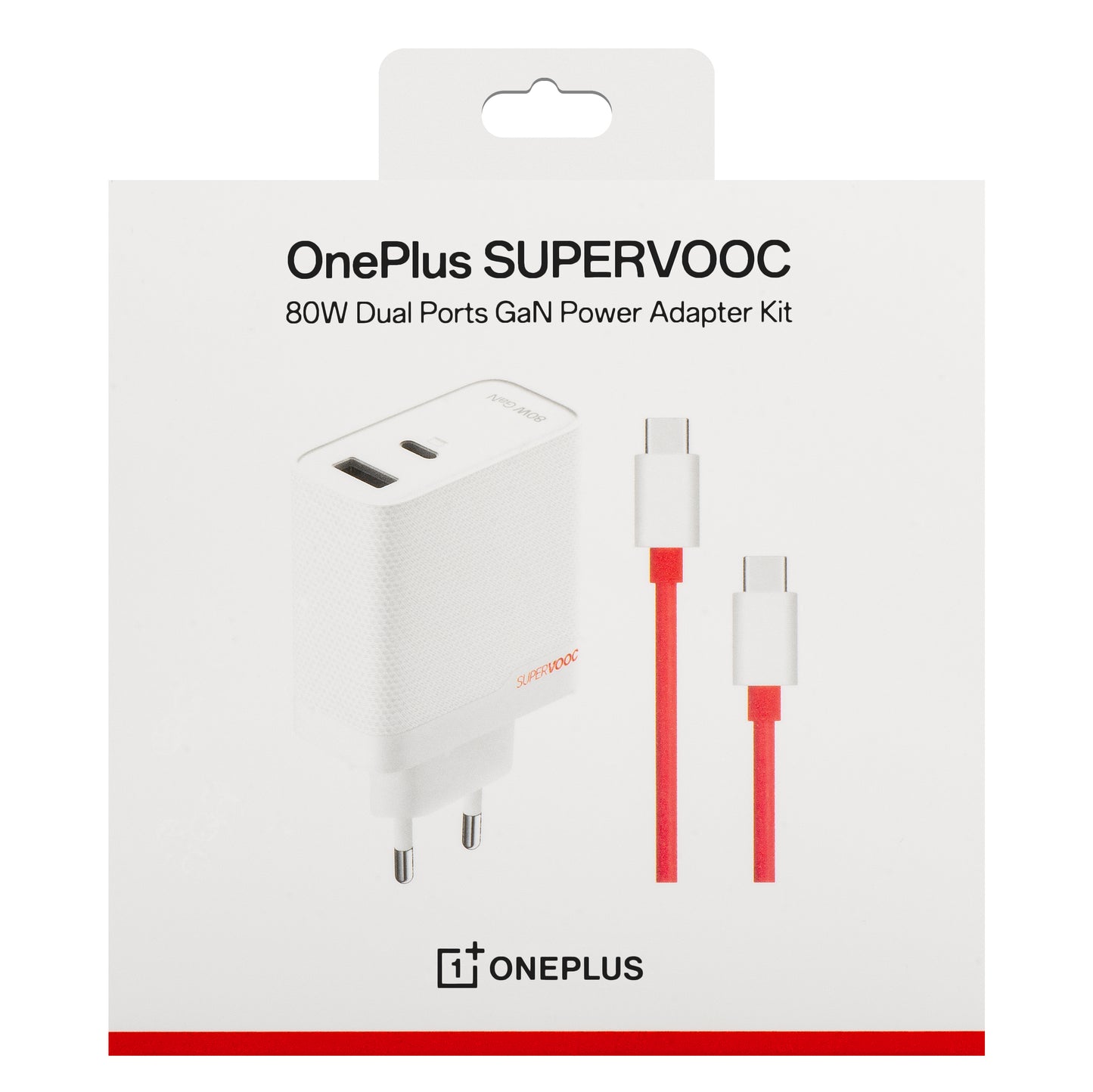 Punjač za mrežu sa USB-C kablom OnePlus, 80W, 7.3A, 1 x USB-A - 1 x USB-C, Bela 5461100597