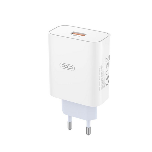 Punjač za mrežu sa USB-C kablom XO Design L164, 30W, 1 x USB-A, Bela