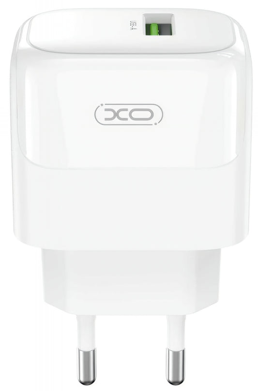 Punjač za mrežu sa microUSB kablom XO Design L135, 18W, 3A, 1 x USB-A, Bel