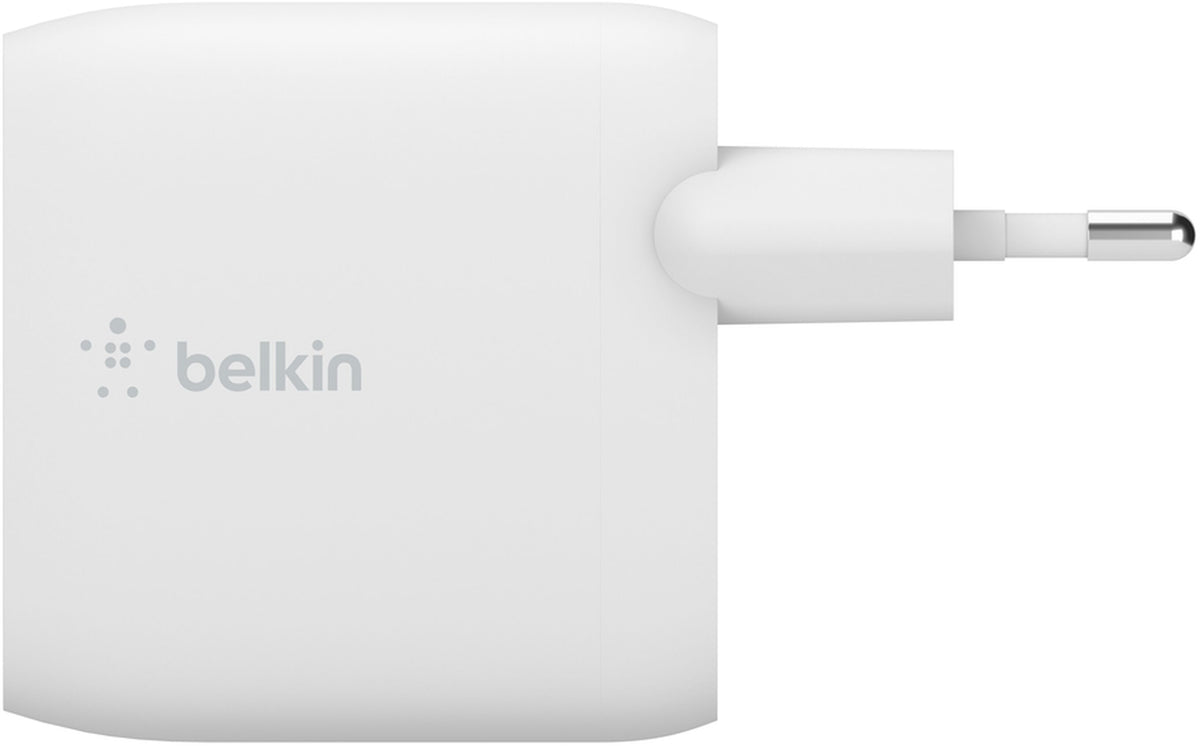 Punjač za mrežu sa USB-C kablom Belkin BoostCharge Dual, 24W, 2.4A, 2 x USB-A, Bela WCE001vf1MWH
