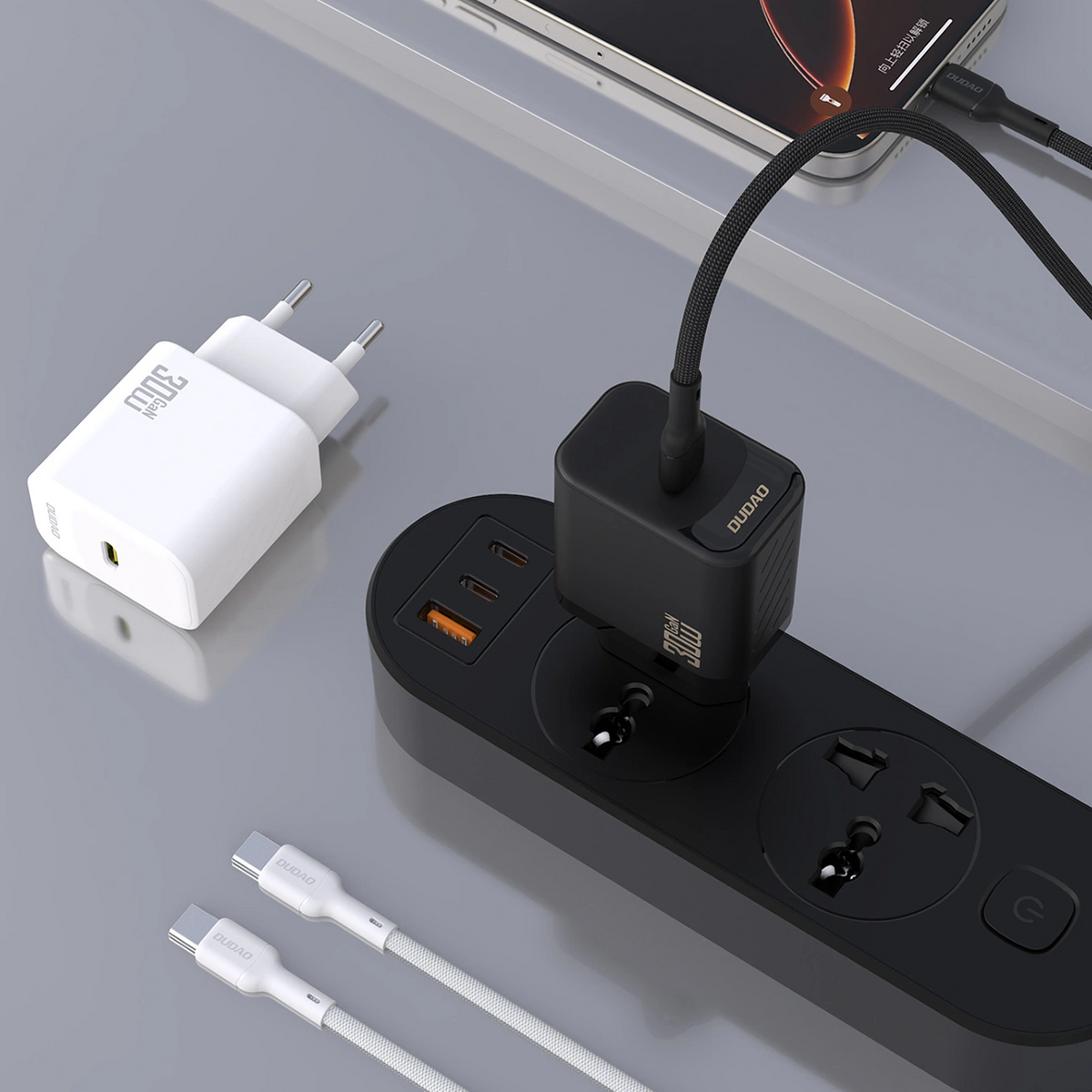 Punjač za mrežu sa USB-C kablom Dudao A27PCEU, 30W, 3A, 1 x USB-C, Crna