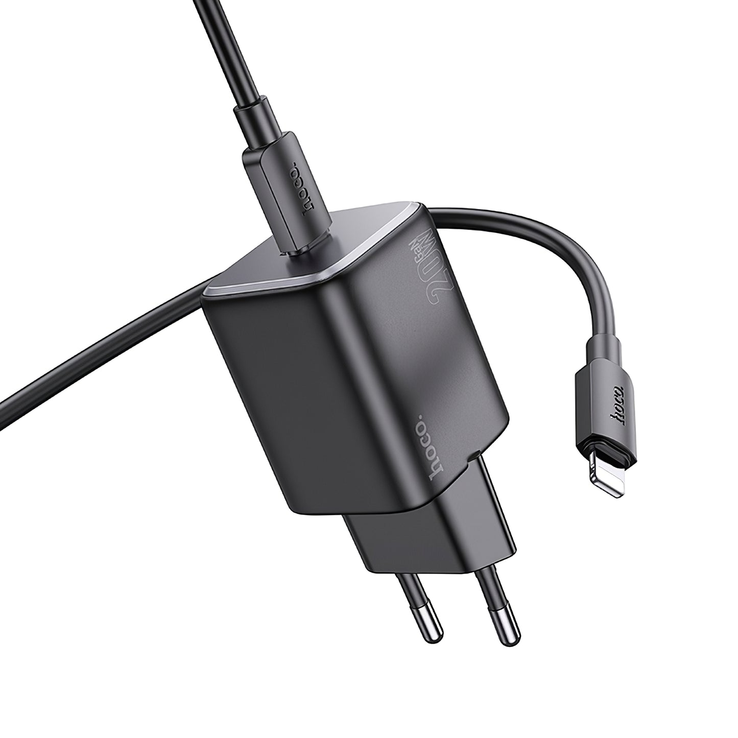 Punjač za mrežu sa Lightning kablom HOCO N40, 20W, 3A, 1 x USB-C, Crni