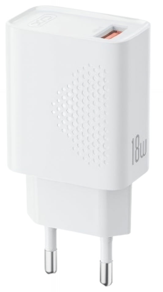 Punjač za mrežu sa USB-C kablom XO Design L159, 18W, 3A, 1 x USB-A, Bela