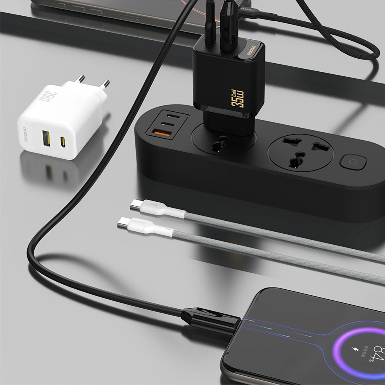 Punjač mreže sa USB-C kablom Dudao A27 Max, 35W, 1 x USB-A - 1 x USB-C, Crna