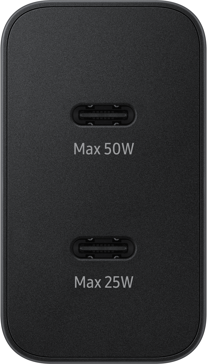 Punjač za mrežu sa USB-C kablom Samsung, 50W, 3A, 2 x USB-C, Crni EP-T5020XBEGEU