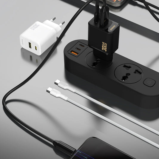 Punjač mreže sa USB-C kablom Dudao A27TCEU, 30W, 1 x USB-A - 1 x USB-C, Crni