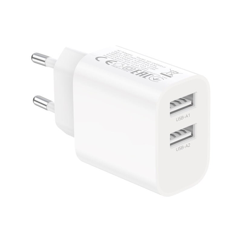 Mrežni punjač sa Lightning kablom XO Design CE55, 12 W, 2,4 A, 2 x USB-A, beli