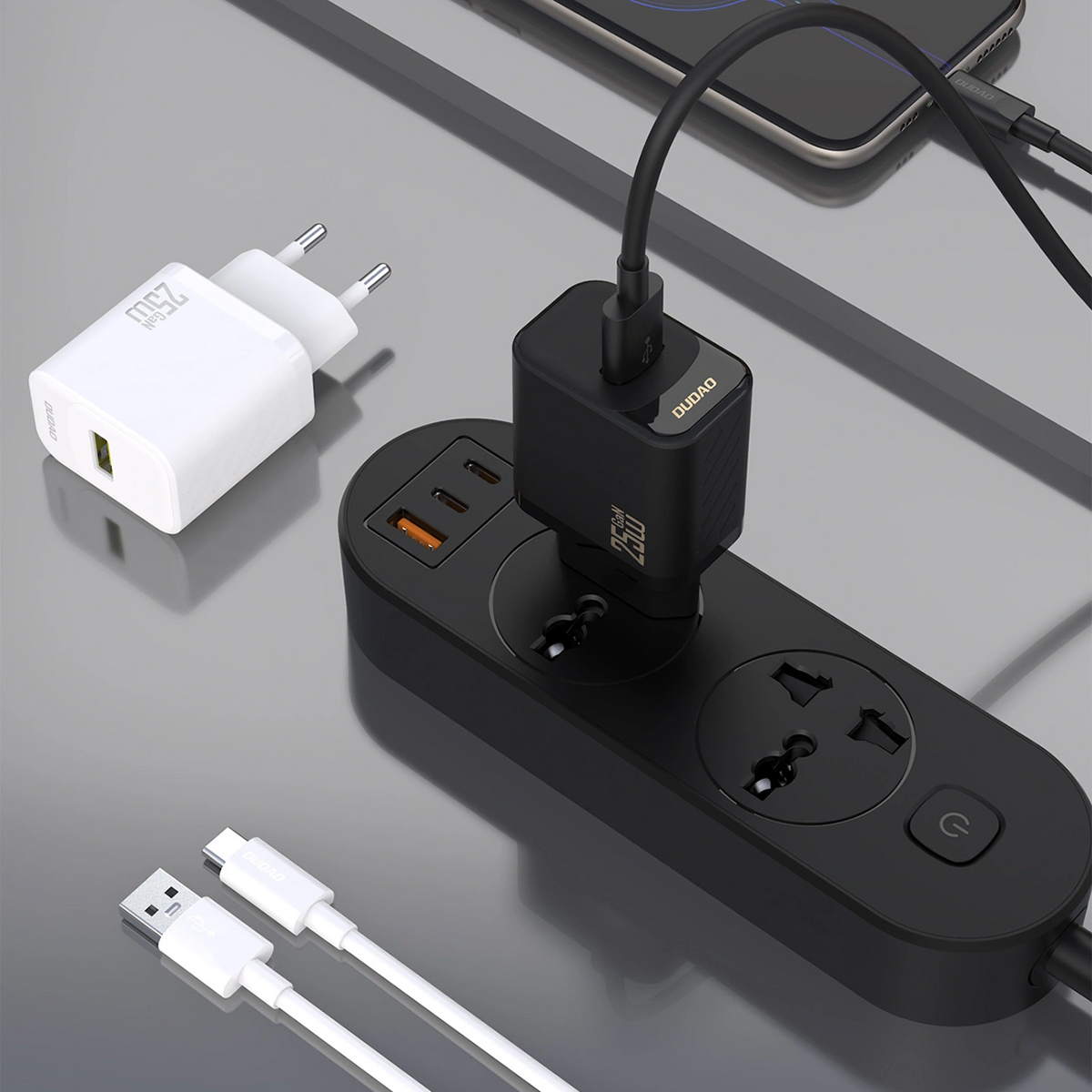 Punjač za mrežu sa USB-C kablom Dudao A27STEU, 25W, 3A, 1 x USB-A, Crna