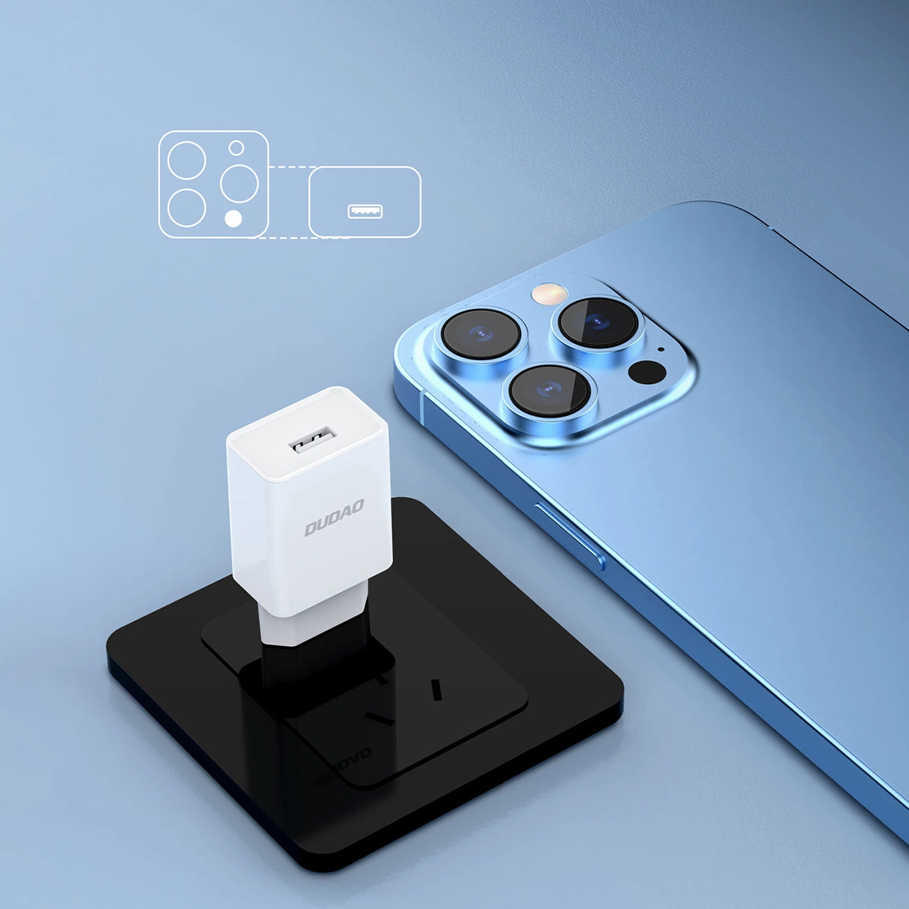 Punjač za mrežu sa USB-C kablom Dudao A4EU, 10W, 2.1A, 1 x USB-A, Bela