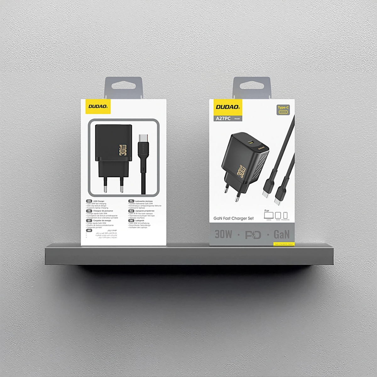 Punjač za mrežu sa USB-C kablom Dudao A27PCEU, 30W, 3A, 1 x USB-C, Crna