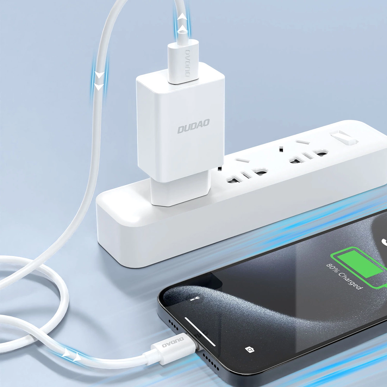 Punjač za mrežu sa USB-C kablom Dudao A4EU, 10W, 2.1A, 1 x USB-A, Bela