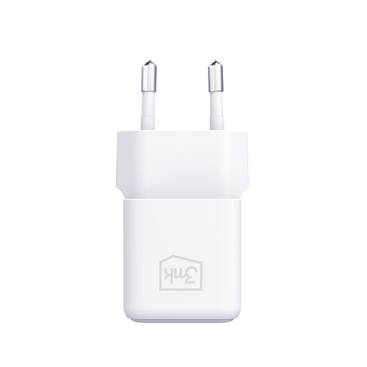 Punjač mreže sa USB-C kablom 3MK Hyper, 25W, 3A, 1 x USB-C, Beli