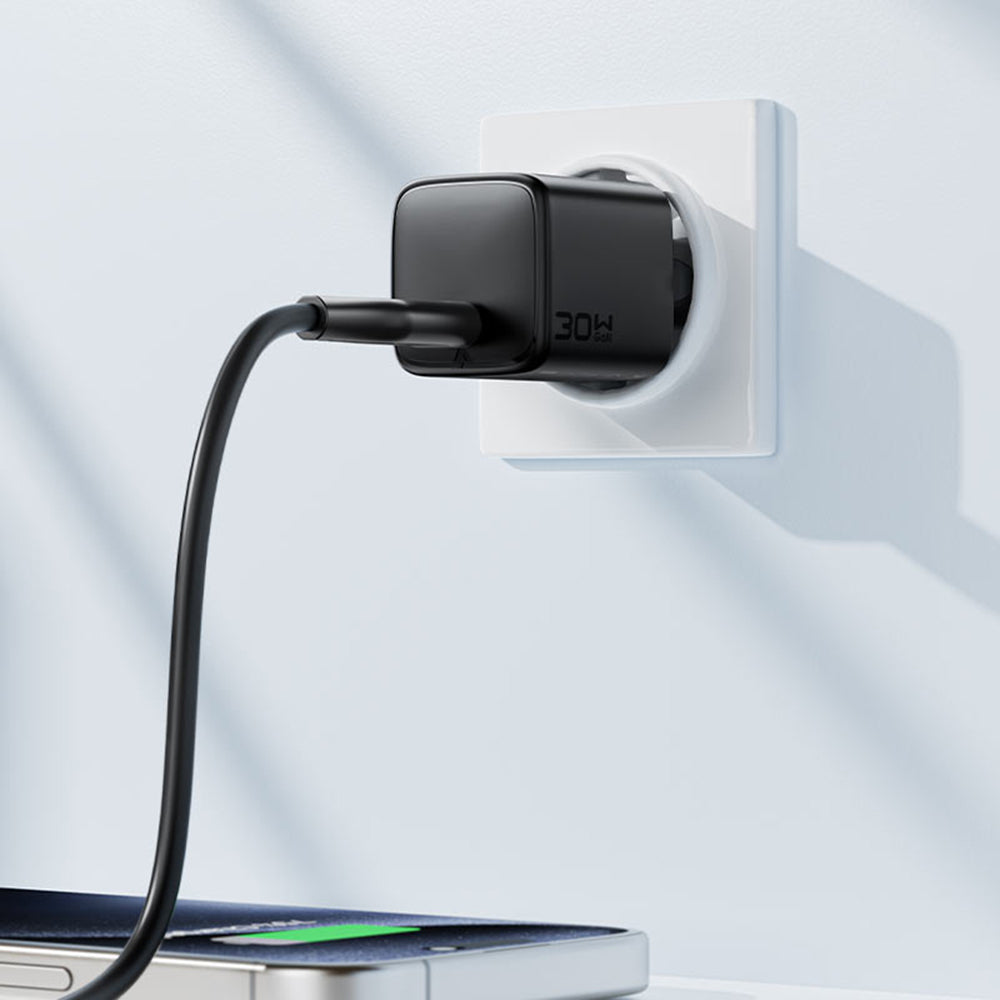 Punjač mreže sa USB-C kablom Acefast A118, 30W, 3A, 1 x USB-C, Crni