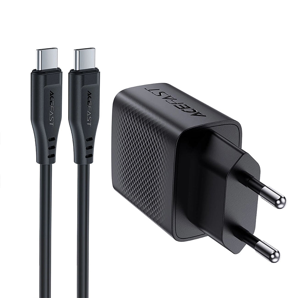Punjač za mrežu sa USB-C kablom Acefast A82, 20W, 3A, 1 x USB-C, Crni