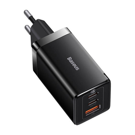 Punjač mreže sa USB-C kablom Baseus GaN5 Pro, 65W, 3.25A, 1 x USB-A - 2 x USB-C, Crni C0206500