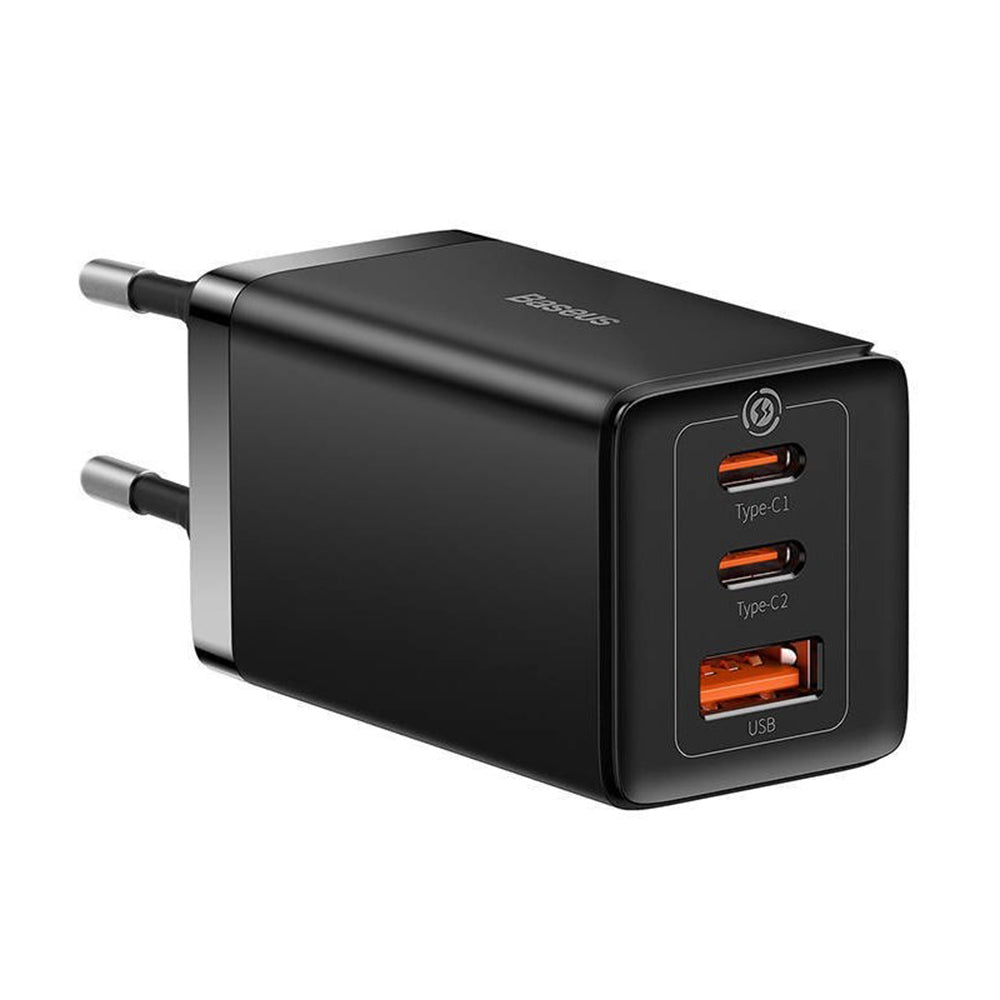 Punjač mreže sa USB-C kablom Baseus GaN5 Pro, 65W, 3.25A, 1 x USB-A - 2 x USB-C, Crni C0206500