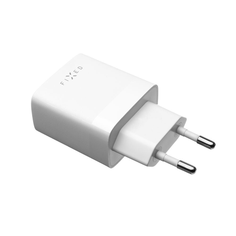 Punjač mreže sa USB-C kablom Fixed, 17W, 3A, 2 x USB-A, Beli
