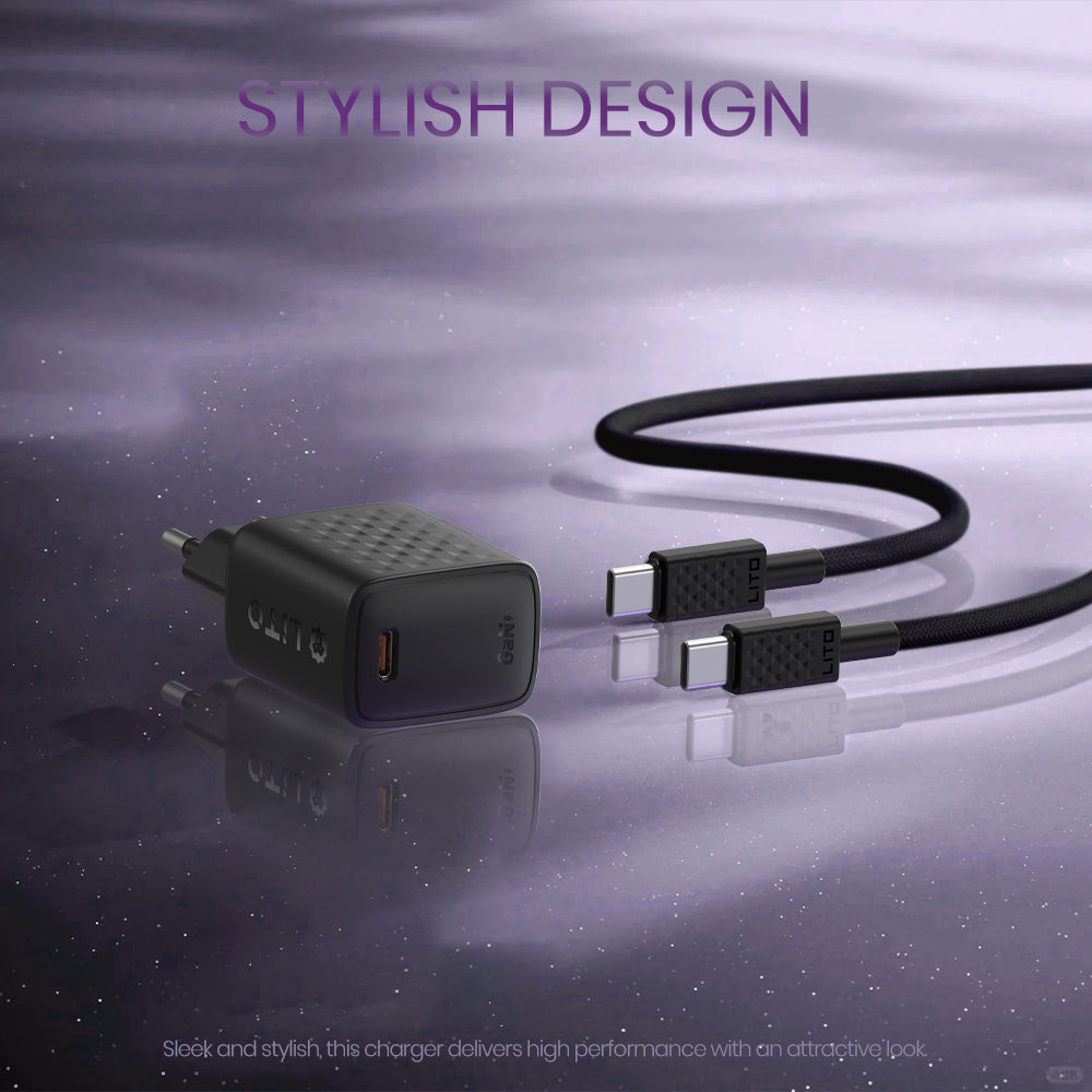 Punjač Mreža Lito LC17, 30W, 3A, 1 x USB-C, Crni
