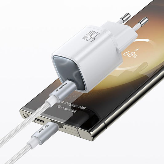 Punjač za mrežu sa USB-C kablom Mcdodo Nano CH-4432, 45W, 3A, 1 x USB-C, Bela