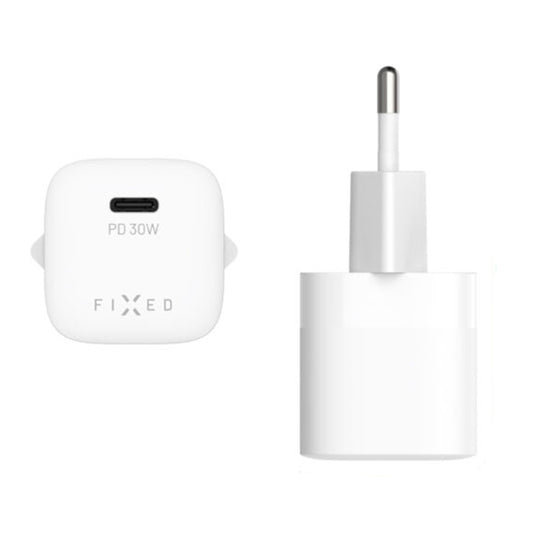 Punjač mreže Fixed Mini2, 30W, 3A, 1 x USB-C, Beli