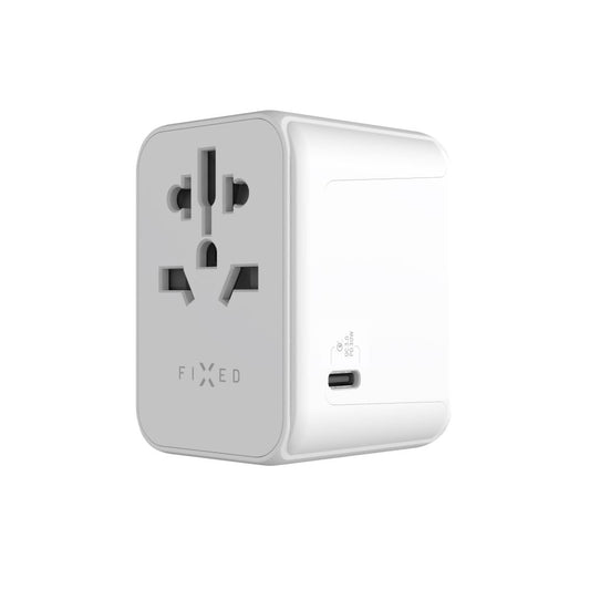 Punjač mreže Fixed Travel, 30W, 3A, 2 x USB-A - 1 x USB-C, Beli