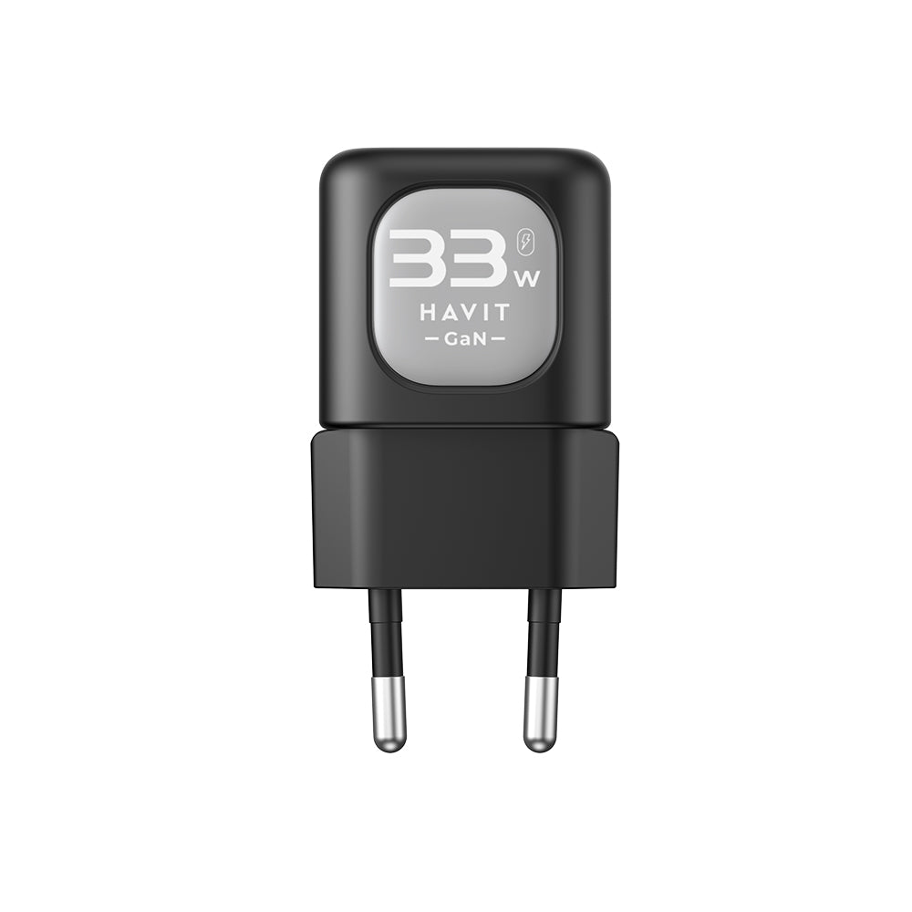 Punjač mreže HAVIT UC230, 33W, 3A, 1 x USB-A - 1 x USB-C, Crno Sivi