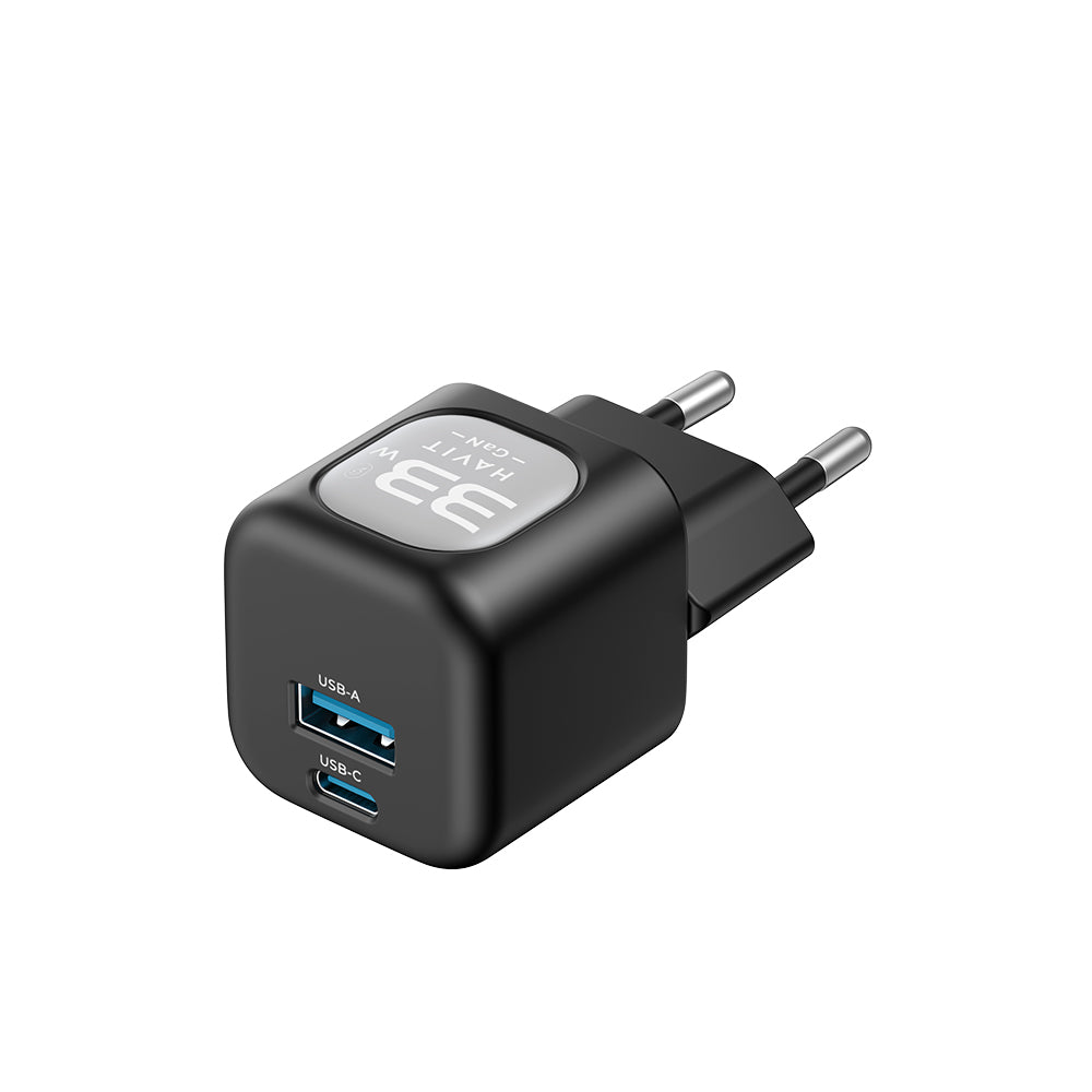Punjač mreže HAVIT UC230, 33W, 3A, 1 x USB-A - 1 x USB-C, Roze