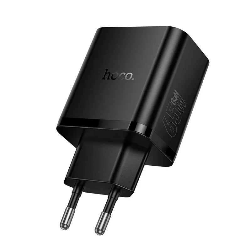 Punjač za mrežu HOCO N75, 65W, 3A, 1 x USB-A - 2 x USB-C, Crni