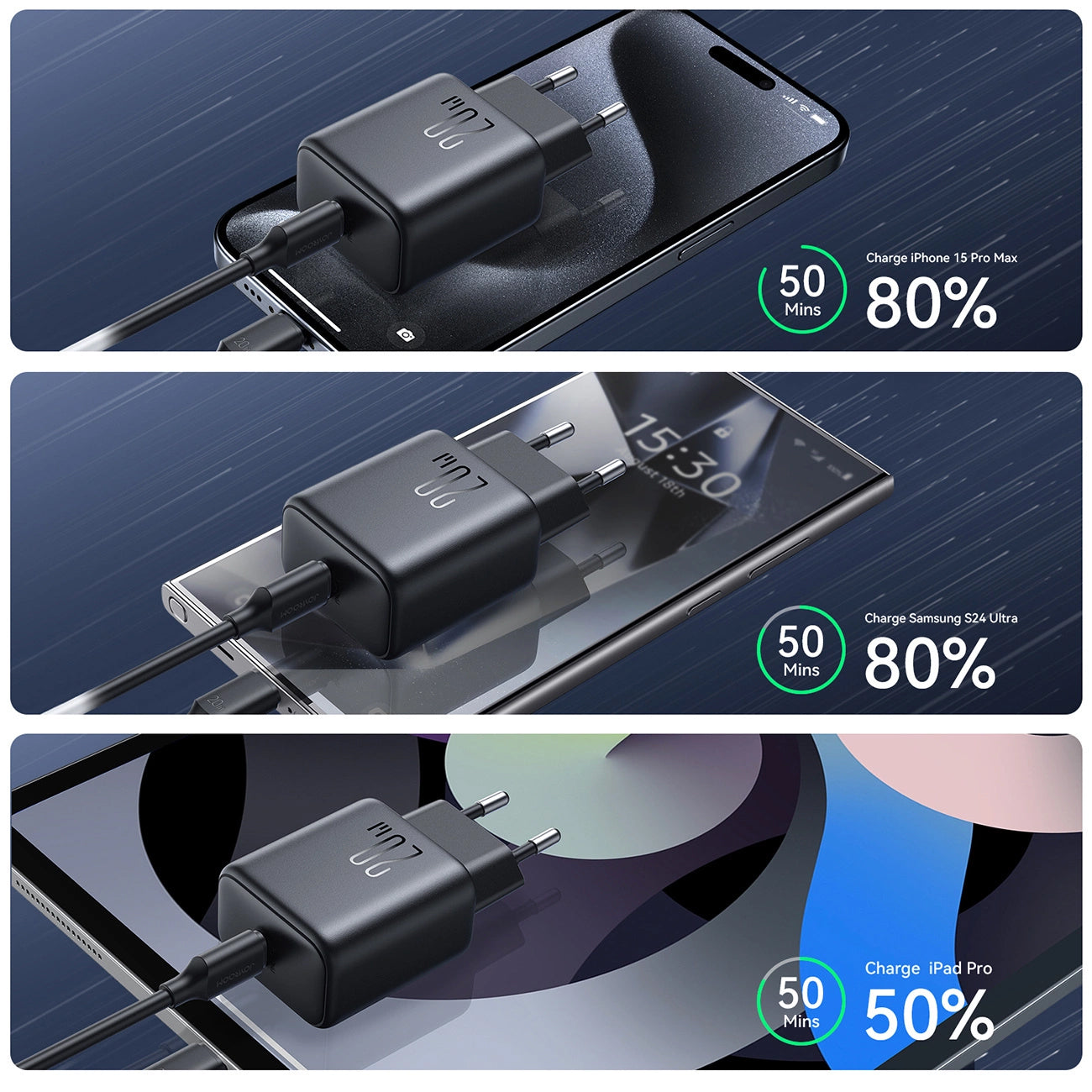 Punjač mreže Joyroom JR-TCF20, 20W, 3A, 1 x USB-C, Crni