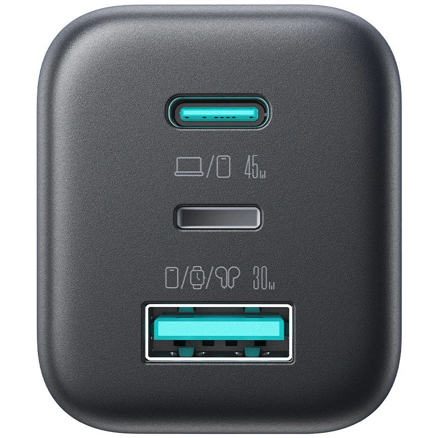Punjač za mrežu Joyroom JR-TO1, 45W, 3A, 1 x Lightning - 1 x USB-A - 1 x USB-C, Crna