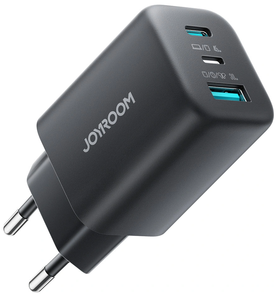 Punjač za mrežu Joyroom JR-TO1, 45W, 3A, 1 x Lightning - 1 x USB-A - 1 x USB-C, Crna