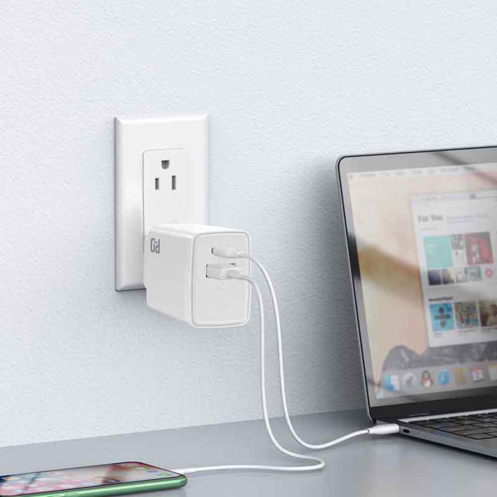 Punjač za mrežu Lito LC09, 20W, 3A, 1 x USB-A - 1 x USB-C, Beli