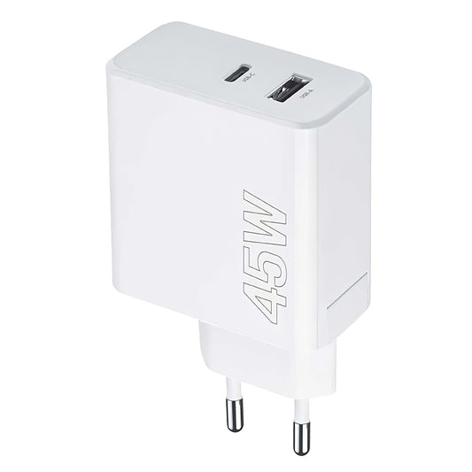 Punjač za mrežu MaXlife MXTC-07-45AC, 45W, 3A, 1 x USB-A - 1 x USB-C, Beli
