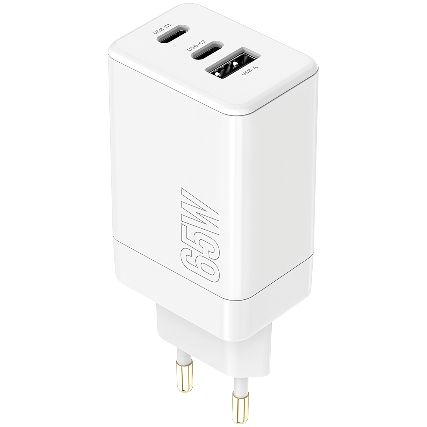 Punjač za mrežu MaXlife MXTC-08-65ACC, 65W, 3.25A, 1 x USB-A - 2 x USB-C, Beli