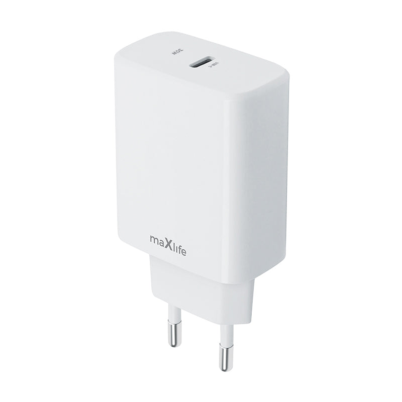 Punjač za mrežu MaXlife MXTC-10-30C, 30W, 3A, 1 x USB-C, Beli