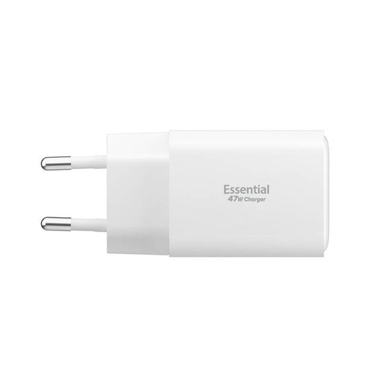 Punjač za mrežu Spigen EE473EU Essential, 47W, 3A, 1 x USB-A - 2 x USB-C, Beli ACH09464