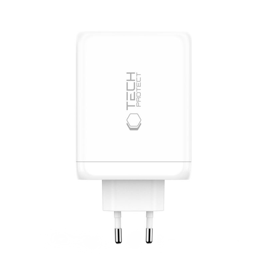 Punjač mreže Tech-Protect NC200W-GAN, 200W, 5A, 1 x USB-A - 3 x USB-C, Beli